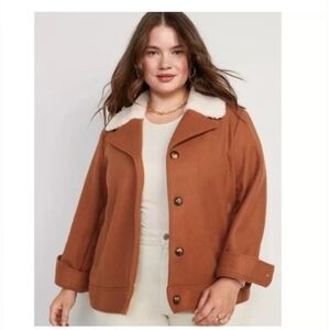 Old Navy Large Soft-brushed Sherpa-trim Jacket